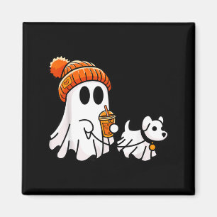 Ghost Walking Dog Funny Halloween Costume Magnet