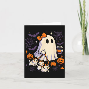 Ghost Walking Dog Shirt Coquette Halloween Dog Card