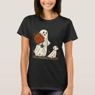 Ghost Walking Dog Spooky Funny Halloween Dog Lover T-Shirt