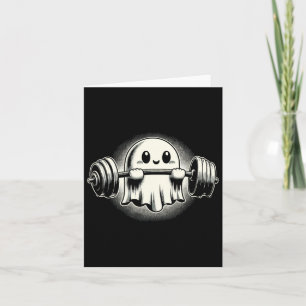 Ghost Weightlifting Funny Ghost Workout Halloween  Card