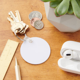 Ghost White Aluminium Circle Keychain