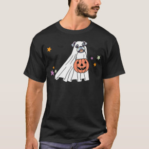 Ghost White English Bulldog Boo Dog Lover Hallowee T-Shirt