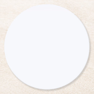 Ghost White Solid Colour Round Paper Coaster