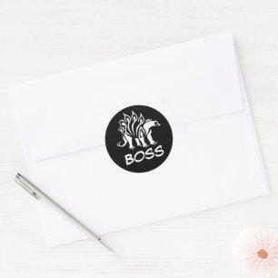 Ghost White Stegosaurus Spiked  Dinosaur  Classic Round Sticker