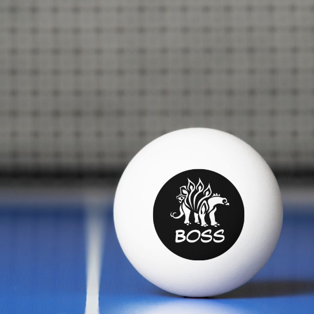 Ghost White Stegosaurus Spiked  Dinosaur  Ping Pong Ball (Net)