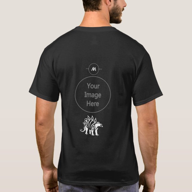 Ghost White Stegosaurus Spiked  Dinosaur  T-Shirt (Back)