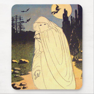 Ghost Witch Bat Moon Spirit Mouse Pad