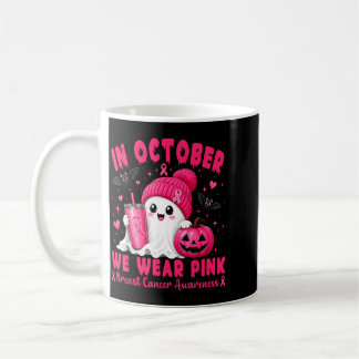Ghost Witch Breast Cancer Awareness Design Coffee Mug