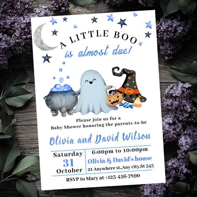 Ghost,witch hat,Candy | cute Halloween Baby Shower Invitation (Creator Uploaded)