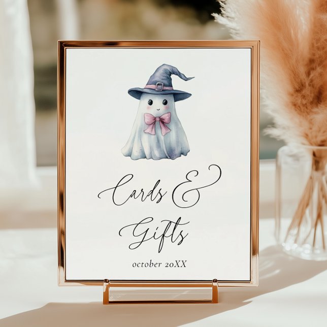 Ghost Witch Hat Halloween Cards Gifts Baby Shower Poster (Creator Uploaded)