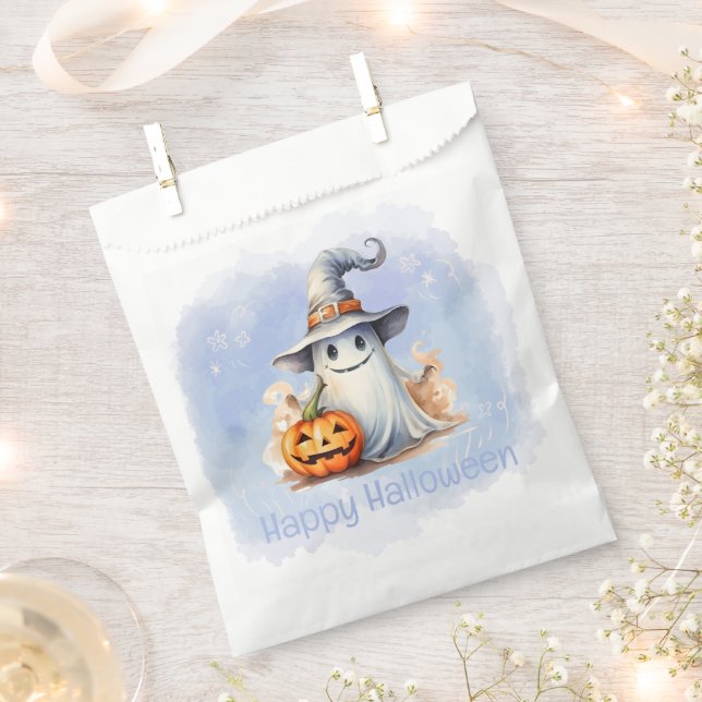 Ghost Witches Hat Jack-O' Lantern Happy Halloween Favour Bags (Clipped)
