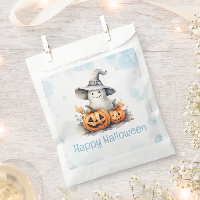 Ghost Witches Hat Jack-O' Lantern Happy Halloween Favour Bags (Clipped)
