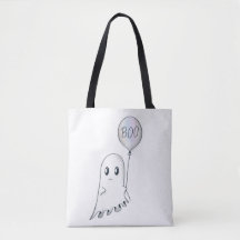 Ghost with a Boo Baloon Tote Bag