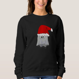 Ghost With A Santa Hat Fun Spooky Claus Christmas  Sweatshirt