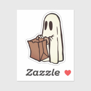 Ghost with Bag Trick or Treating Halloween