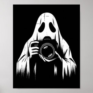 Ghost With Camera - Creepy Photography Halloween L Poster