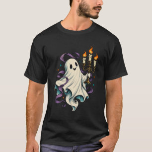 Ghost with Candles Vintage Halloween T-Shirt