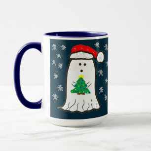 Ghost with Christmas Tree Mug