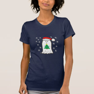 Ghost with Christmas Tree T-Shirt
