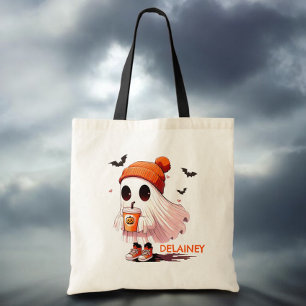Ghost WIth Drink Bats Halloween Candy Bag Custom