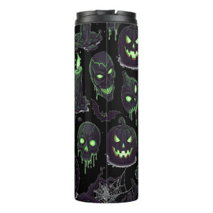 Ghost with Lantern and Green Eyes Thermal Tumbler