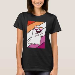 Ghost With Pride Lesbian Flag Lgbtq Proud Ally Pri T-Shirt