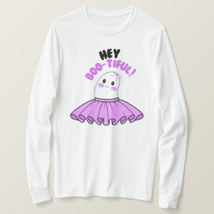 Ghost with Purple Skirt & Hey Boo-tiful! Halloween T-Shirt