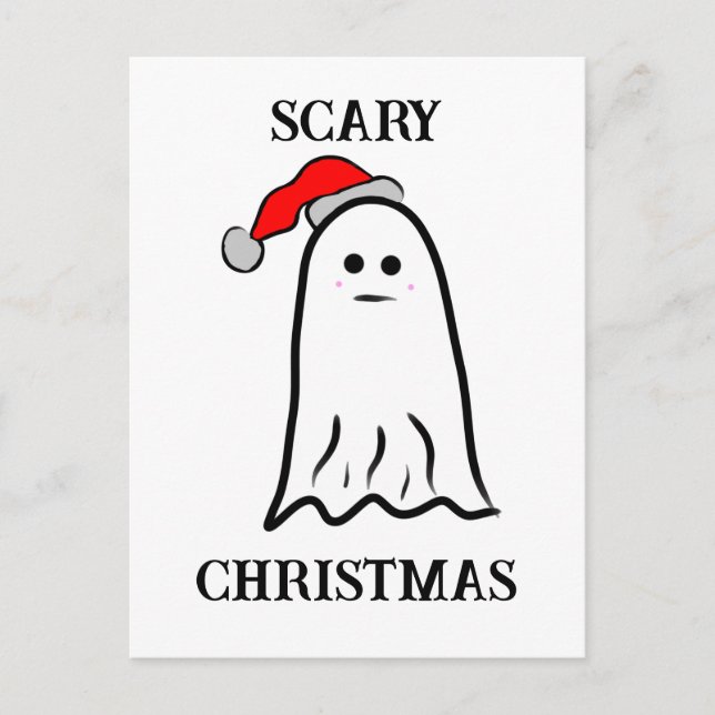 Ghost with Santa Hat  Postcard (Front)