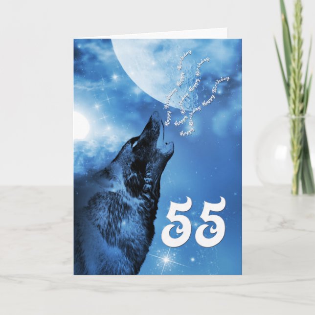 Ghost wolf  55th birthday card (Front)