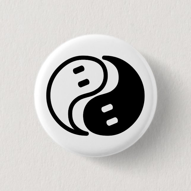 Ghost Yin Yang 3 Cm Round Badge (Front)