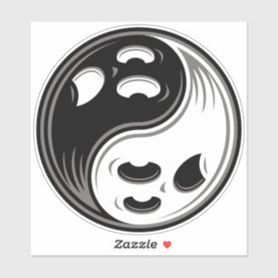 Ghost Yin Yang Black and White