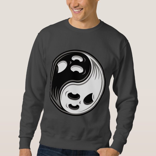 Ghost Yin Yang Black and White Sweatshirt (Front)