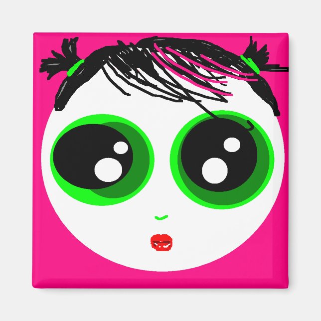Ghostie Girl Magnet (Hot Pink) (Front)
