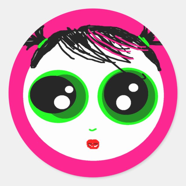 Ghostie Girl Sticker (Hot Pink) (Front)