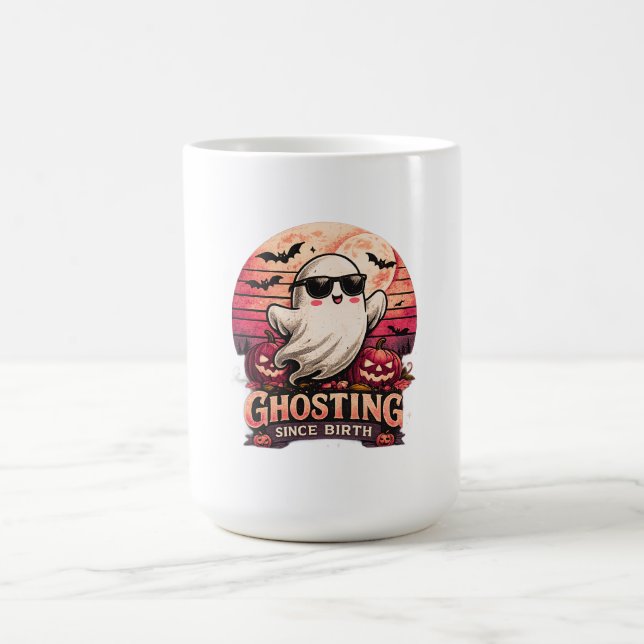 Ghosting Since Birth Funny Halloween Ghost Coffee  Mug (Center)