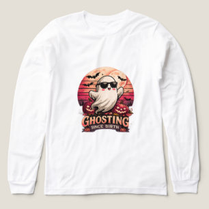Ghosting Since Birth Funny Halloween Ghost Graphic Tri-Blend Shirt