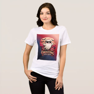 Ghosting Since Birth Funny Halloween Ghost Graphic Tri-Blend Shirt