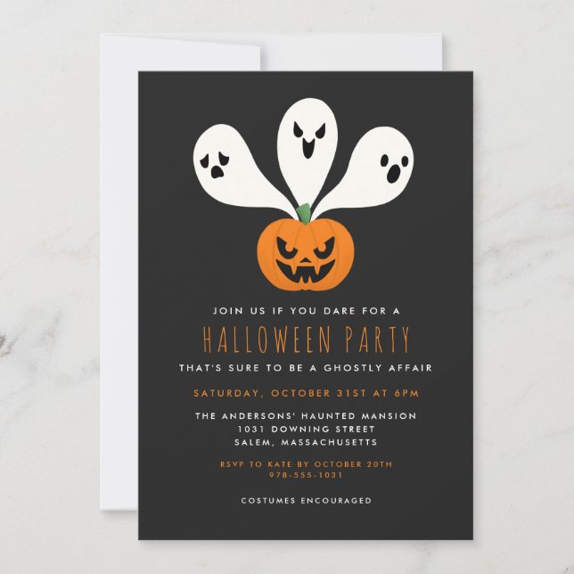 Ghostly Affair Halloween Party Invitation (Front)