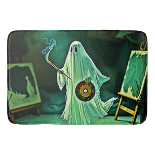 Ghostly Artist's Eerie Masterpiece Bath Mat