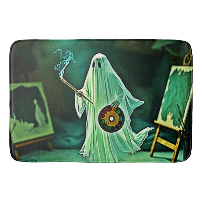 Ghostly Artist's Eerie Masterpiece Bath Mat (Front)
