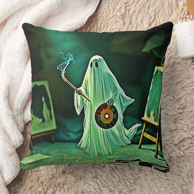 Ghostly Artist's Eerie Masterpiece Cushion (Blanket)