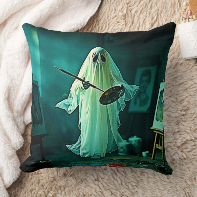 Ghostly Artist's Studio Design Cushion (Blanket)