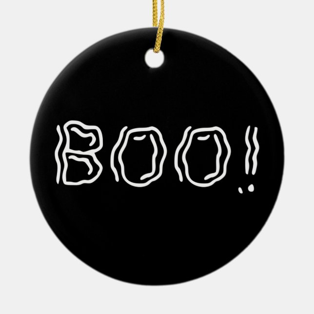 Ghostly Boo! Ceramic Tree Decoration (Front)