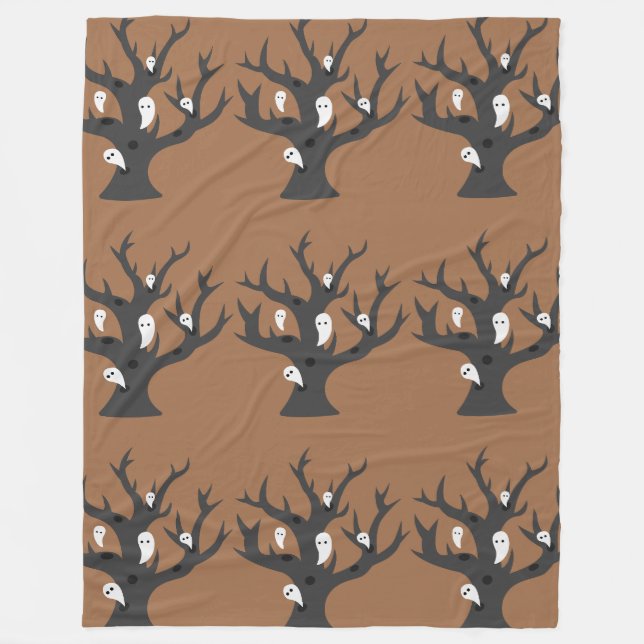 Ghostly Branches Fleece Blanket (Front)