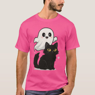Ghostly Cat Vibes – Spooky Cute T-Shirt