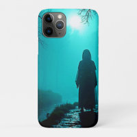 Ghostly Figure in Haunted Woods Design