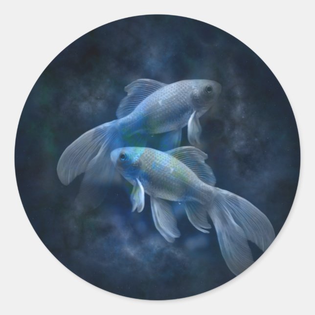 Ghostly Fish Classic Round Sticker (Front)