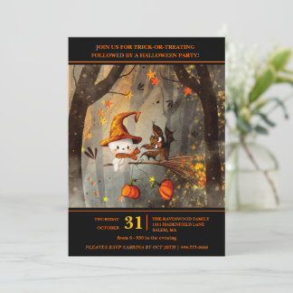 Ghostly Fun Halloween Party Invitation