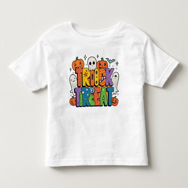 Ghostly Fun Halloween Vibes Toddler T-Shirt (Front)