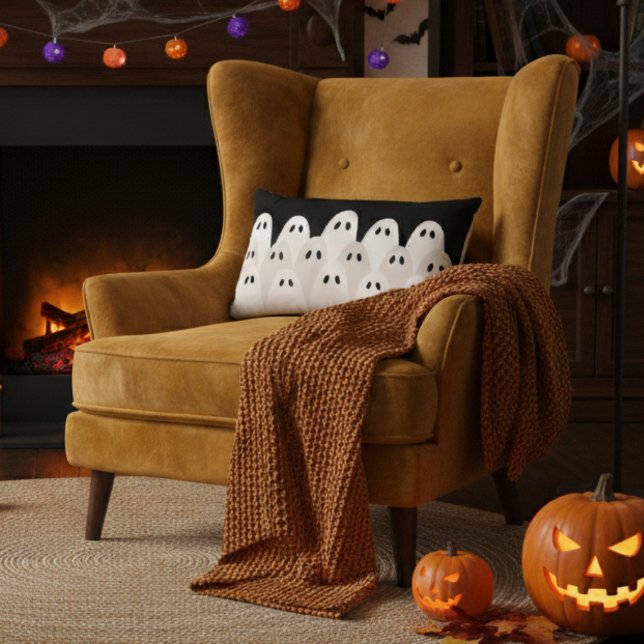 Ghostly Gathering Halloween Lumbar Cushion (Creator Uploaded)